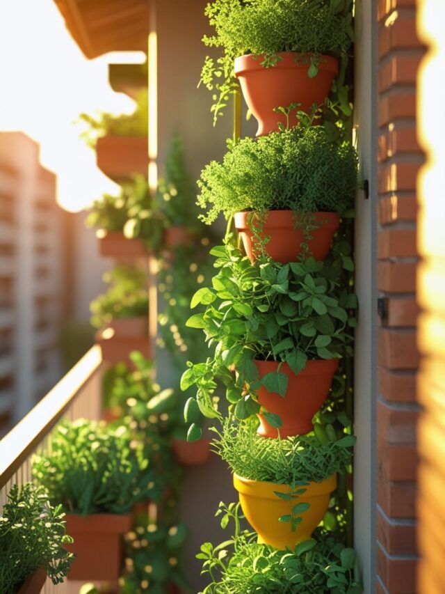 🌿 Como ter uma horta vertical na varanda do apê